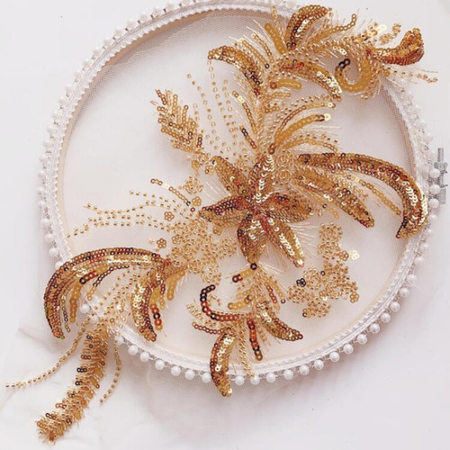 Sequin embroidery lace - embroidery,