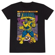 Official - Marvel Comics Avengers T-Shirt Thanos Cover Graphic Unisex Black Tee