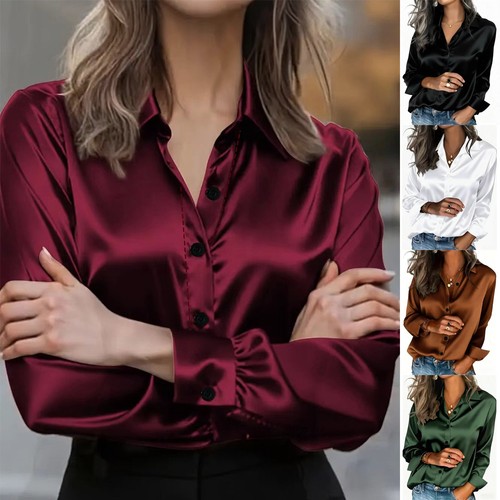 Lady satin silk blouse casual - blouse,