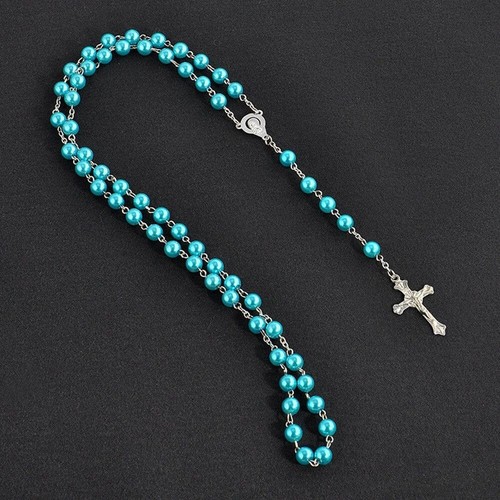 Blue rosary beads holy - blue,