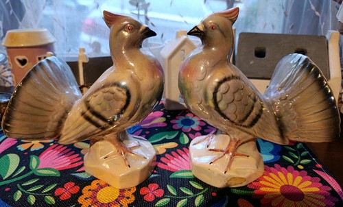 Pair ceramic doves - ceramic, pigeon