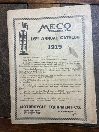 1919 meco motorcycle - meco, parts