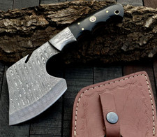 Handmade Axe | Functional | Camping & Hiking | Damascus Steel | Leather Sheath