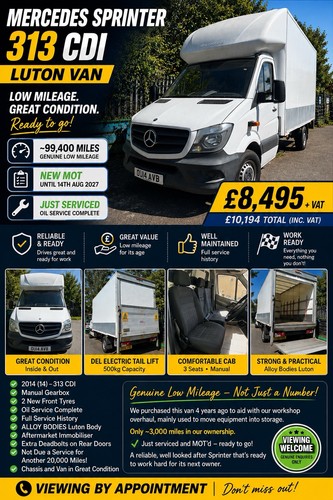 Mercedes sprinter 313 - mercedes, luton