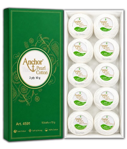 White anchor pearl - white, cotton