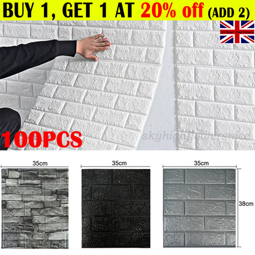 100x large tile brick wall - large, 3d