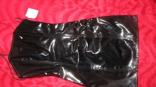 ANN SUMMERS BLACK PVC STRAPLESS DRESS 'ROXY' SIZE 6 NWT