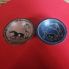 2 x Vintage Hand Carved