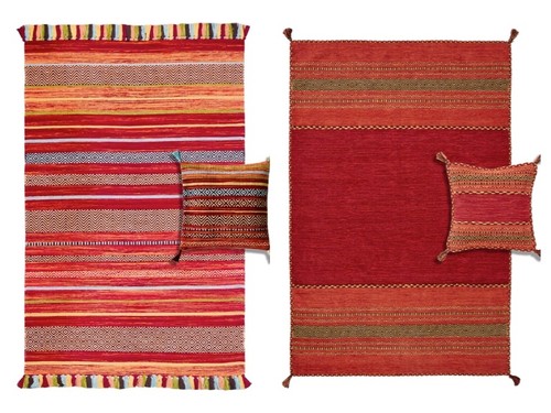 Red kilim rug - red,