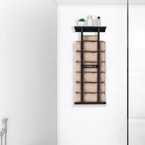 Towel rack with shelf iron - rack,
