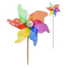 Colourful Windmills Wooden