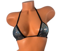 Silver on black  sparkle Micro