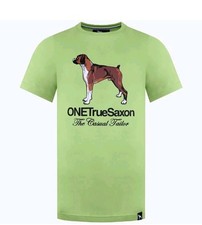 One True Saxon Dawg Mens T-shirt Casual Comfort Graphic Green size small 