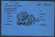 QSL CARD "Sam Carr,AK 7014,Man