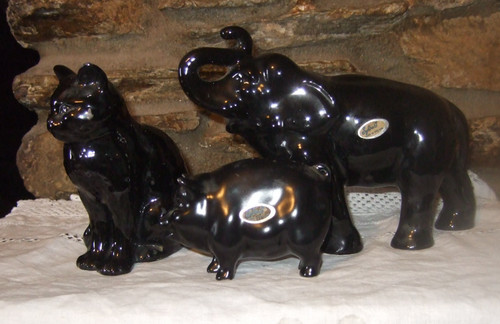 Sylvac black cat elaphant pig - black,