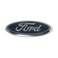 Premium Logo 7" Emblem:  BLUE Oval Chrome Logo for Ford Grille