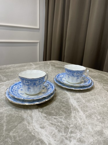 Vintage royal blue white tea - vintage,