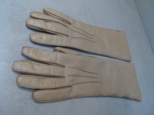 Vintage dark cream long gloves