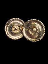 Vintage Brass Curtain Tie Backs • Decorative Rosette Holders 8cm