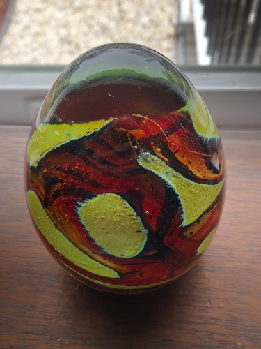 Large mdina glass paperweight - large,