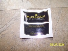 Vintage McCulloch 7-10 Automatic Chainsaw Decal Set