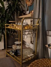 Gold Drinks Trolley 2-Tier