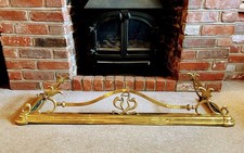 Vintage Ornate Art Nouveau Brass Fire Fender