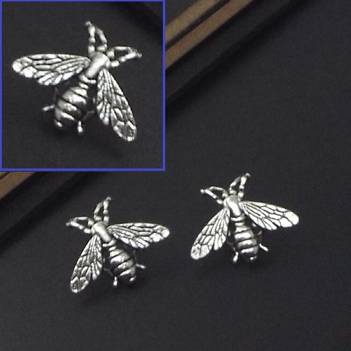 Silver tone bee lapel pin - lapel,