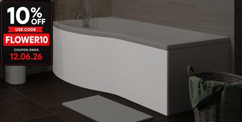Bathroom shaped bath panel - p,