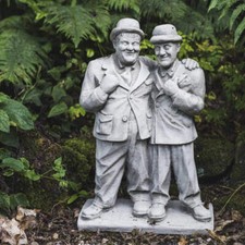 Comical Laurel and Hardy Garden Statue Stone Cast 25kg 