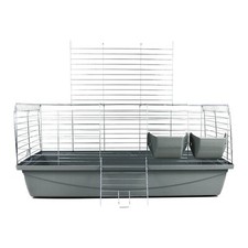 Rabbit Guinea Pig Cage 100cm Grey Single Tier Indoor Hutch Premium Quality