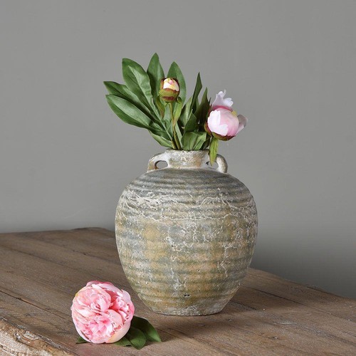 Grey rustic french urn vase - grey,