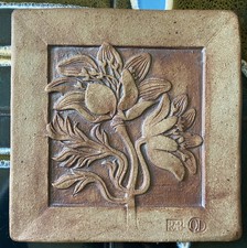 Vintage Stoneware Floral Wall Tile RAB  Quantock Design / Pottery - Excellent 