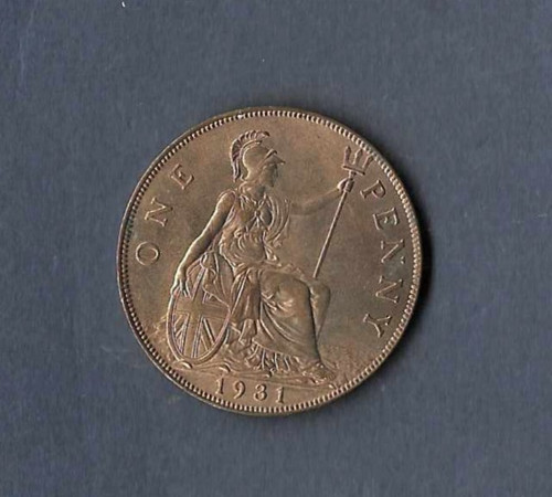 1931 george unc one penny - george,