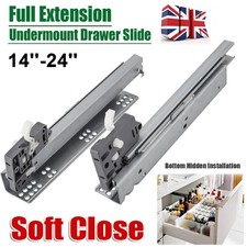 SOFT CLOSE Drawer Concealed Undermount Full Extension Runners Slides Heavy Duty