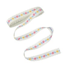 3 Yards Jacquard Ribbon Trim, Floral Embroidered Ribbon, White