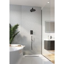 Grey Terrazzo PVC Single Shower Wall Panel 2400x1000mm Waterproof Bathroom Board