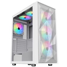 CIT Phantom XL Full ATX Gaming PC Case White Tower 6 x RGB Fans Glass Panel EATX