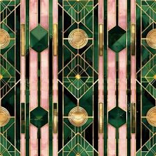 20x Green Pink Pastel Art Deco