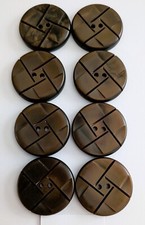 Vintage Brown Coat Buttons x 8