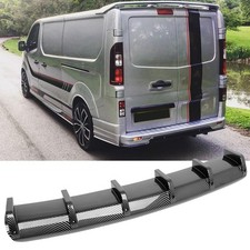 For Vauxhall Opel Vivaro Carbon Fiber Rear Bumper Diffuser Spoiler Splitter Fins