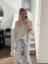 Charli London Women’s Grey Mohair Wool Blend Jumper One Size Long Sleeve Knit