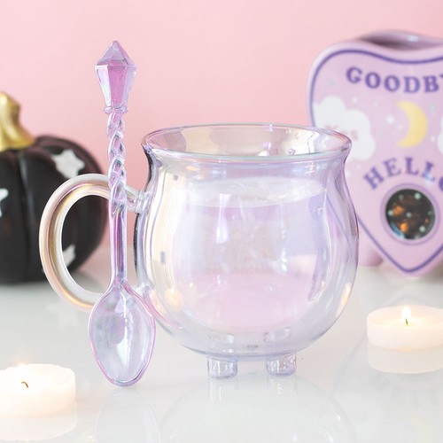 Purple double walled glass - double,
