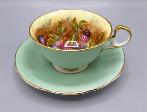Aynsley fruit tea cup saucer - aynsley, &