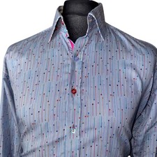 CLAUDIO LUGLI Shirt Mens XL (43-44") Long Sleeve Multicoloured Print