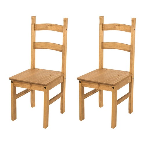 Pair dining chairs solid - pair, of