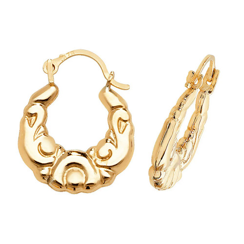 Creole earrings 9ct - 9ct, yellow