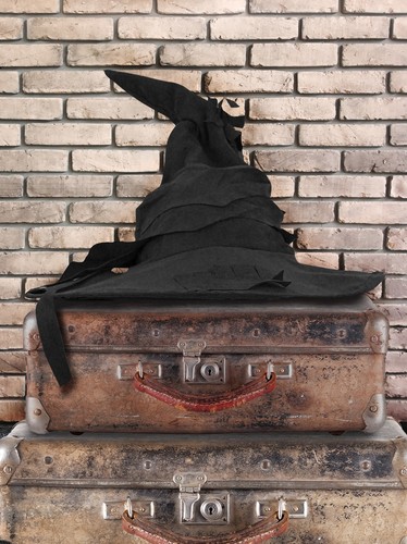 Black wizard witch hat - black,