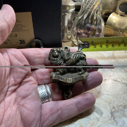 Vintage brass pekingese dog - vintage,