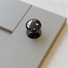 10x Black Cabinet Knobs Gloss